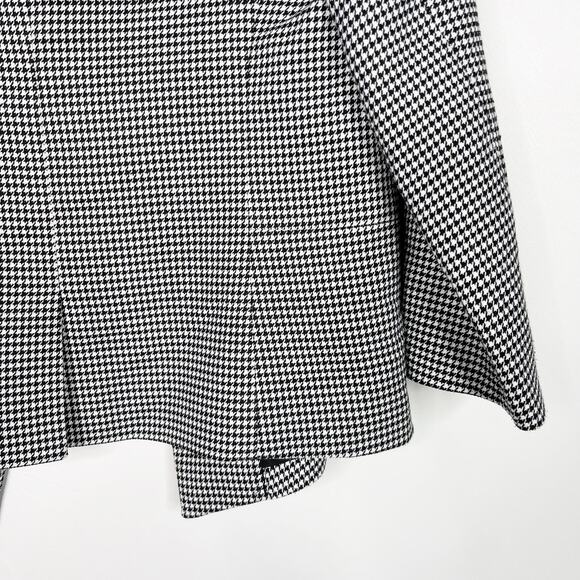 The Limited Houndstooth Knit Blazer Black White Medium M 3/4 Sleeve Work Office - Picture 5 of 9